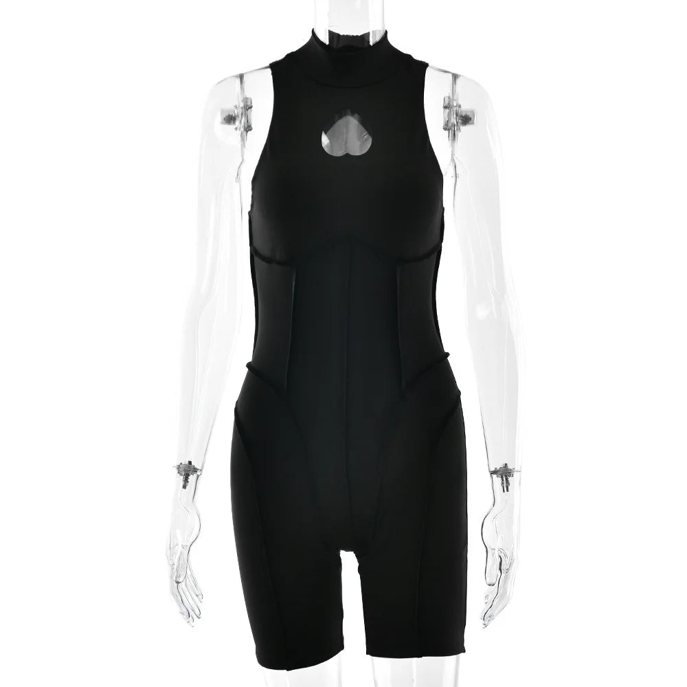 JULISSA MO Turtleneck Sexy Hollow Out Zipper Women Bodysuit Sleeveless High Stretch Bodysuit Summer Slim Elegant Beachwear 2026