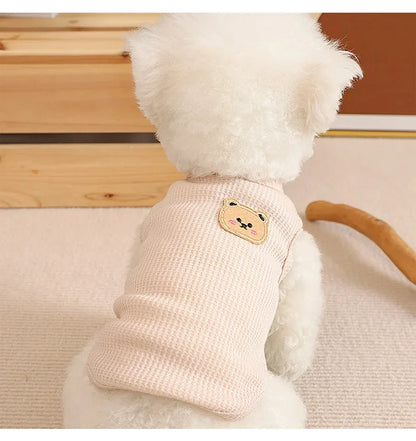 Dogs Thin Small Fashion Bear Vest Pet Dog Clothes Cat Solid T-shirt Clothing Chihuahua Summer Breathable Girl Pug Pet Vest York