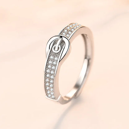 925 Sterling Silver Ring Heart AAA Zircon Open adjustable Engagement For Women Wedding Fashion Jewelry Party Gifts