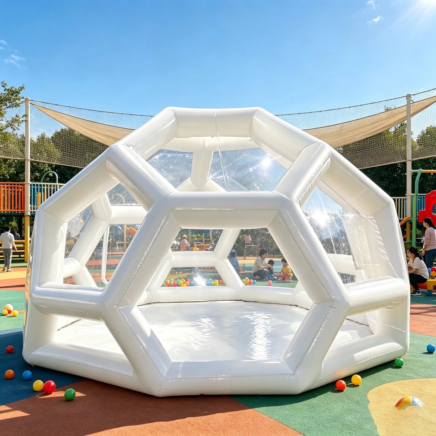 Starry Sky Soccer Airtight Inflatable Bubble House, Clear PVC Football Dome for Stargazing Party Event Photo Booth Decor