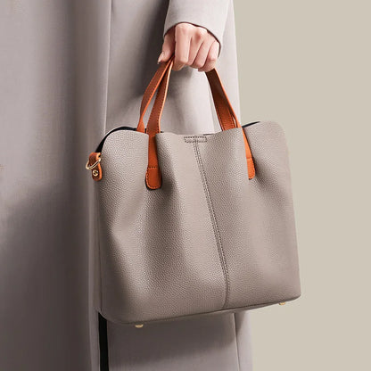 Women's Bag Leather Luxury Designer Shoulder Bag Soft Handbags Large Capacity Crossbody Bags Blue Black Khaki