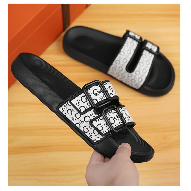 Men's Genuine Leather Sandals Comfortable Man Sandal House Slippers Man Summer Shoes Sale Genuine Mens Slipper Flip Flop Slides