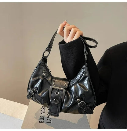 Y2K Retro Pleated Hobo Shoulder Bag for Women Hot Selling Maillard Style Underarm Bag Clutch Handbags for Travel Work Shopping