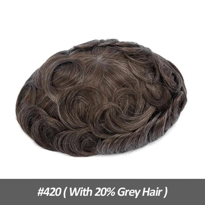Swiss Lace Front Men Toupee Real Human Hair Wigs Lace PU Men's Capillary Prosthesis Durable Man Wig Natural Human System Toppers