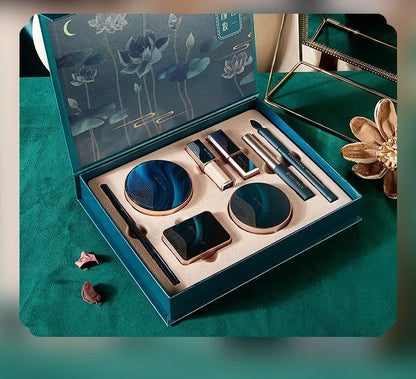 8pcs Makeup Set Gift Box Novice Learning Set Lipstick Concealer Foundation Eyeshadow Palette Setting Powder Women's Makeup Set