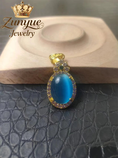 Natural Colorful Cat's Eye Stone Pendant Necklace Elegant Fashion Daily Wear Luxury Quality Fine Jewelry For Women Unisex Gift