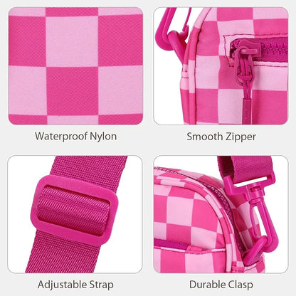 Small Checkered Crossbody Bag for Women Cute Purses Trendy Shoulder Handbags Wide Strap Anti theft Travel Purses Handbag Shoulder Bag, Cute Cross Body Wallet