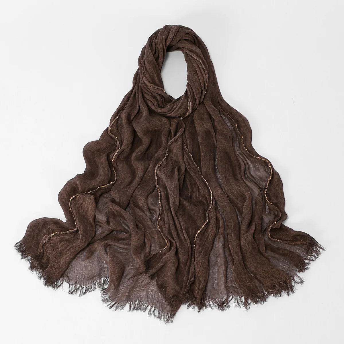 Fashion Crinkle Cotton Royan Hijab Scarf for Muslim Women Islamic Long Soft Shawls Wraps Short Tassel Bufanda Accessories