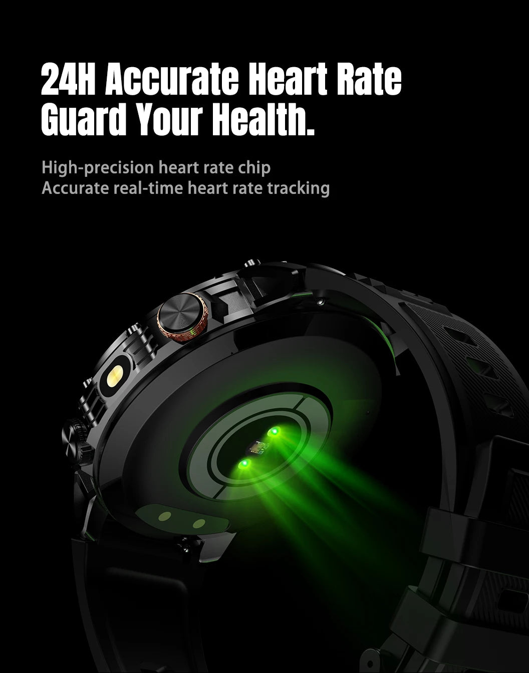 New Military Men's Outdoor Sport Smart Watch 1400mAh Battery BT Call Flashlight IP68 Waterproof 1.7' HD Large Screen Men Watch