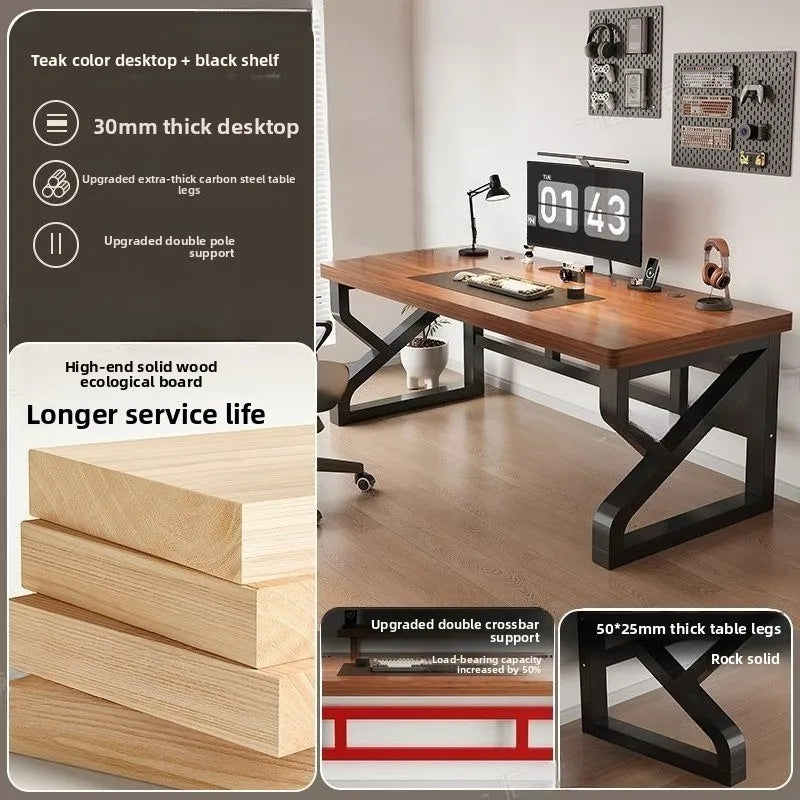 Heavy Duty 30MM Thick Solid Wood Computer Desk Ergonomic Office Desk Study Table Home Office Furniture Writing Desk Gaming