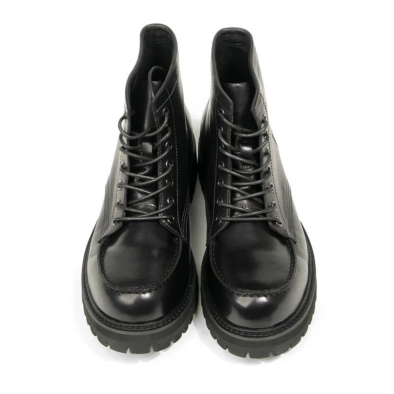 Vintage Work Boots Men's Winter High-top Leather Boots Men Mid-top Short Boots