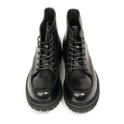 Vintage Work Boots Men's Winter High-top Leather Boots Men Mid-top Short Boots