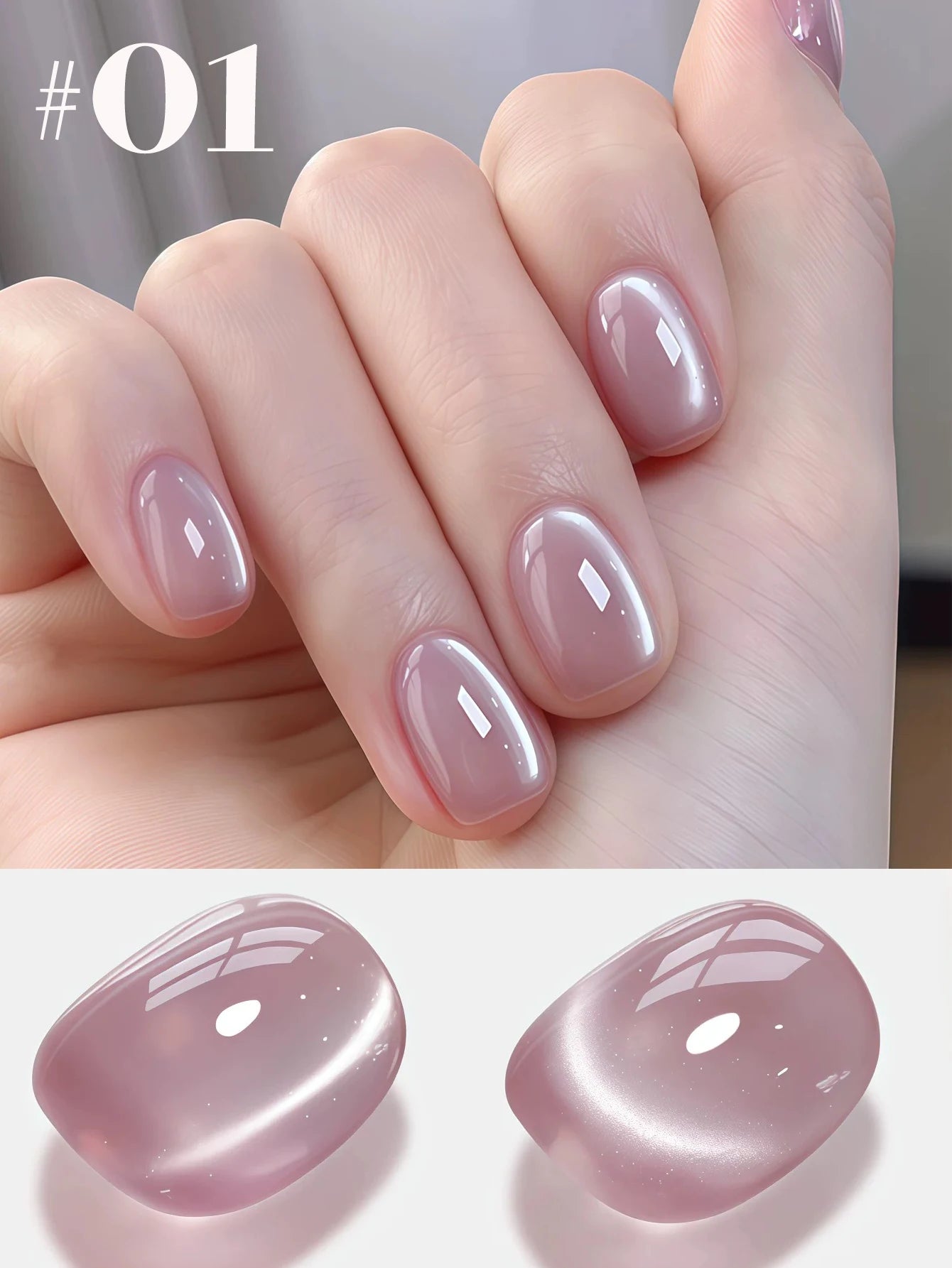 1-24pcs WS Romantic Purple Cat Eye Gel Nail Polish New Style Super Flash Versatile Whitening Purple Glass Bead Cat Nail Salon