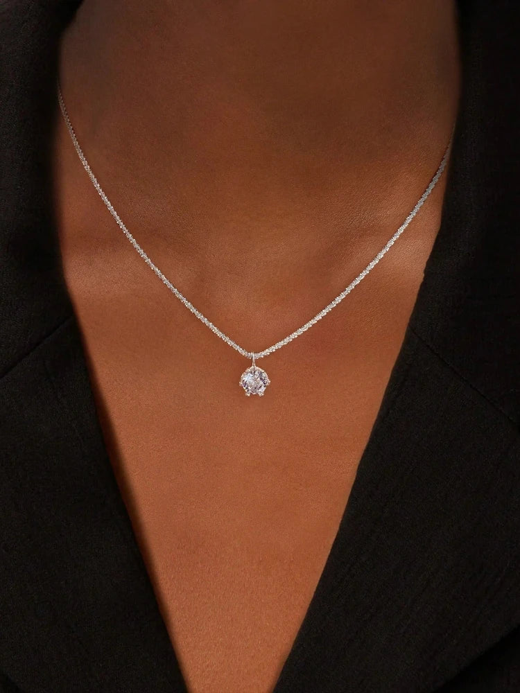 1ct Moissanite Diamond Cross Pendants Necklace for Women 925 Sterling Silver Christian Neck Chain Jewelry