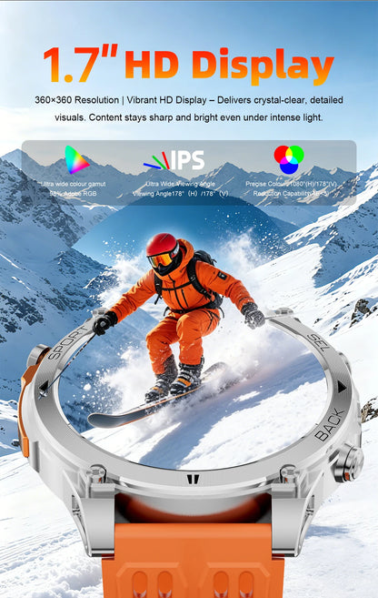 2026 New Military T-RX4 Ultra GPS Smart Watch Men 10ATM Waterproof Compass Flashlight Bluetooth Call Sports tracker Smartwatch
