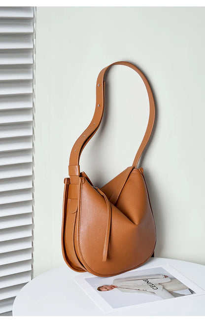 Genuine Leather Women Tote Bag 2025 New Large Capacity Women's Shoulder Bag Luxury Designer Cowhide Crossbody Bags 2522