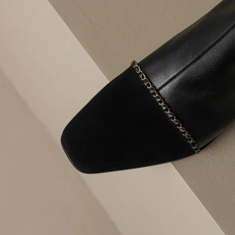 LeShion Of Chanmeb Natural Genuine Leather Boots Luxury Brand Designer Mix-color Kid Suede Ankle Boot Ladies Autumn Winter Shoes