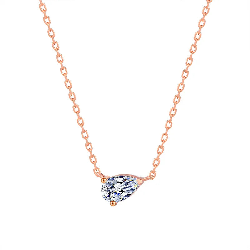 GXTRS 1/2/3CT Pear Cut Moissanite Pendant Necklace For Women S925 Silver Waterdrop Lab Diamond Neck Chain Fine Jewelry Certified