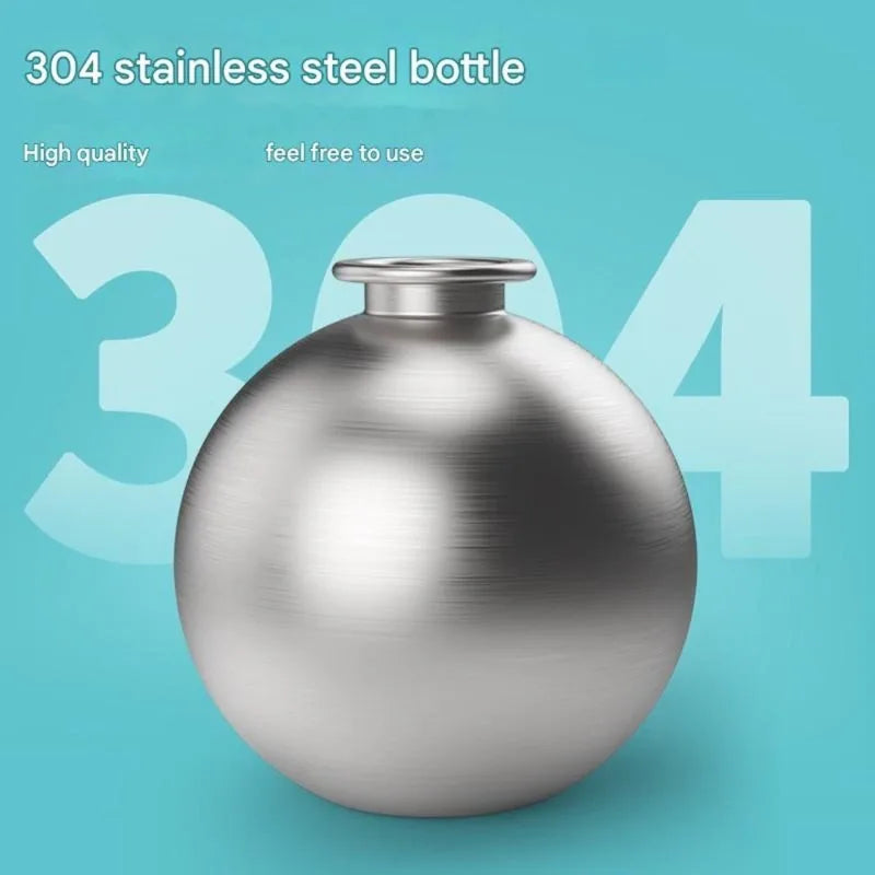 Dog Water Bottle with Removable Silicone Bowl,285ml Stainless Steel Construction, Leak-Proof for Outdoor Activities Like Walking