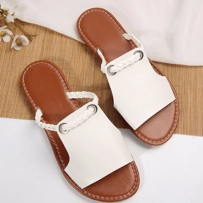 Women Flat Casual Slippers Summer 2024 New Woman Fashion Dress Sandals Beach Bohemian Shoes Femme Home Slides