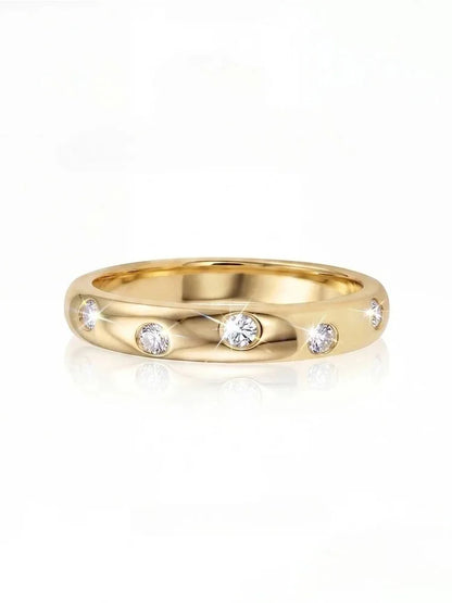 GRA Real Round Moissanite Diamond with Certificate Rings for Women Daily Party Wear 925 Sterling Silver Fine Jewelry
