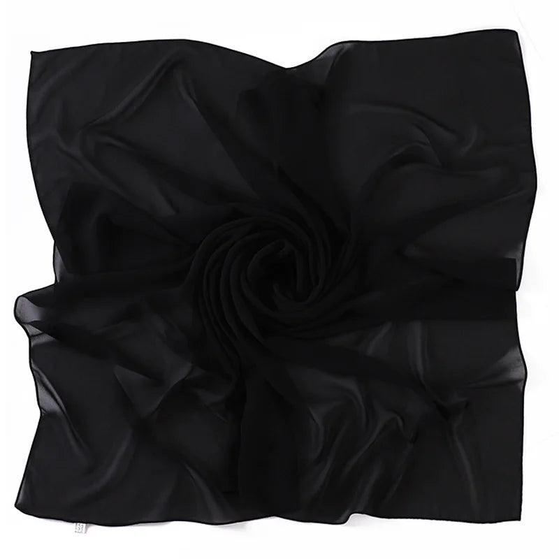 90*90CM Headwrap Heavy Chiffon Square Scarf Muslim Hijabs Women Underscarf Fashion Casual Plain Color Hijab