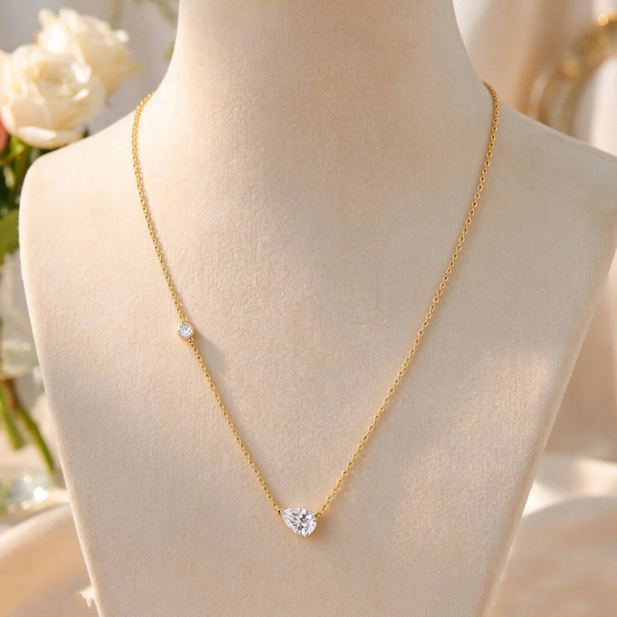 GXTRS 1.5CT Pear Cut Moissanite Pendant Necklaces For Women S925 Silver Waterdrop Lab Diamond Clavicle Chains Fine Jewelry Gifts