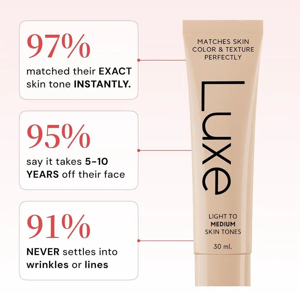 Korean Luxe Color-Adjusting Liquid Foundation Natural Matte Moisturizing Concealer Long Lasting Full Coverage Base Makeup