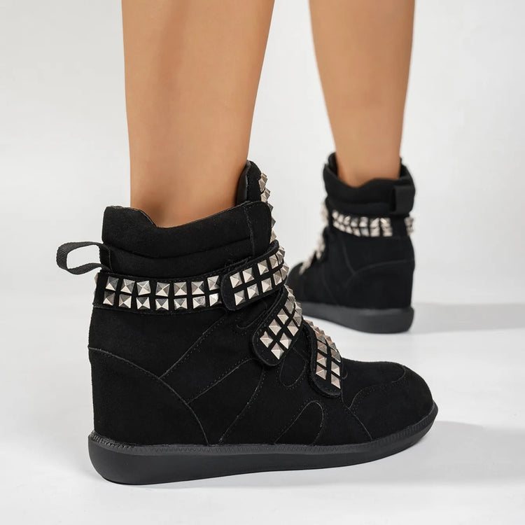 2026 New Studded Buckled Women Ankle Boots Trend Cool Punk High Heels Booties Soft Fashion Causal Dress Party Shoes for Women