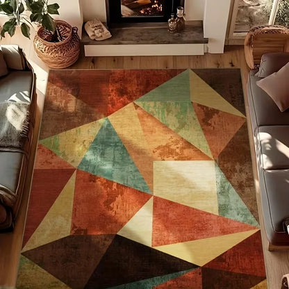 Simple Geometric Carpet with Retro Style and Perfect for High Flow Areas Such As Living Rooms Bedrooms Kitchens Etc Mats