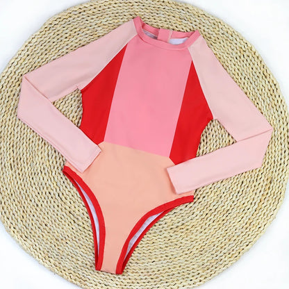 MUOLUX Rash Guard 2024 Long Sleeve One Piece Women Swimsuits Swimwear Female Monokini Uv Sun Protectio Zipper Sport Bathing Suit