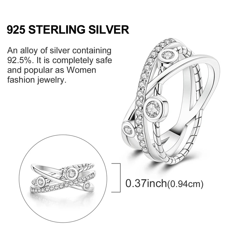 2026 New 925 Sterling Silver Rings Zircon Sparkling CZ Rings Rings For Women Original Wedding Fine Jewelry Accessories Gifts
