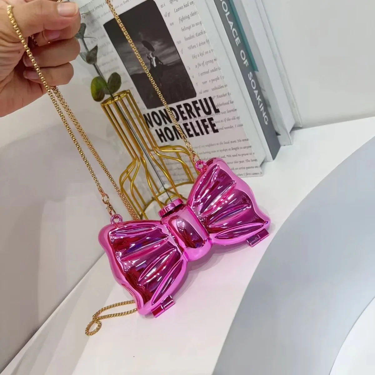 Golden Evening bag Purses and handbag luxury Designer shoulder bags funny shape Party Wedding Round Acrylic Shiny Clutch purse