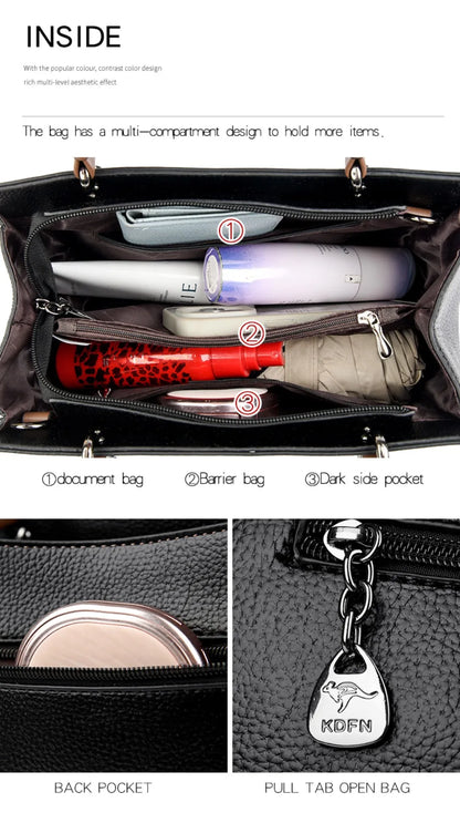 Top Quality Leather Hand Shoulder Bags for Women Luxury Handbags Women Bags Designer Casual Large Capacity Tote Bag Sac