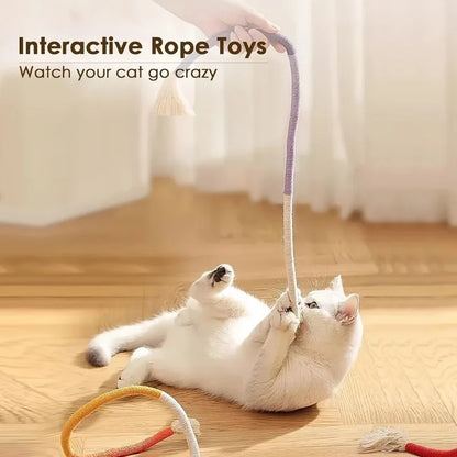 Cotton Cat Chew Toy for Teeth Cleaning Catnip Rope Toys for Indoor Cats Nibbling Exercise Interactive Cat Nip Teething Toys