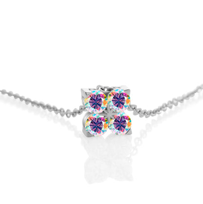 Classic Four Leaf 925 Sterling Silver 0.4CT D Color Moissanite Silver Necklace Chain For Women Fine Jewelry Gift Birthday Party