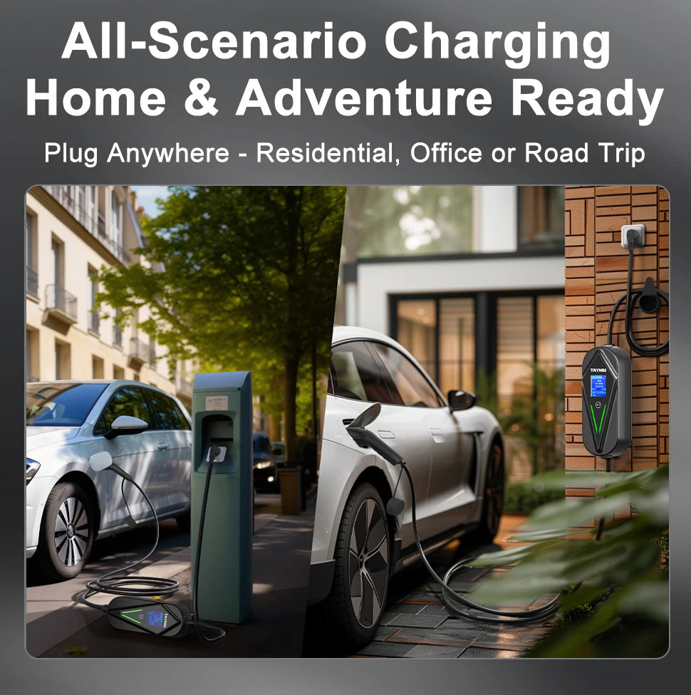 TAYSLA 3.5KW 16A Portable EV Charger NEMA 5-15 Plug TYPE1 SAE J1772 TYPE2 GB/T Electric Car Charger for BYD Geely EX2 Changan