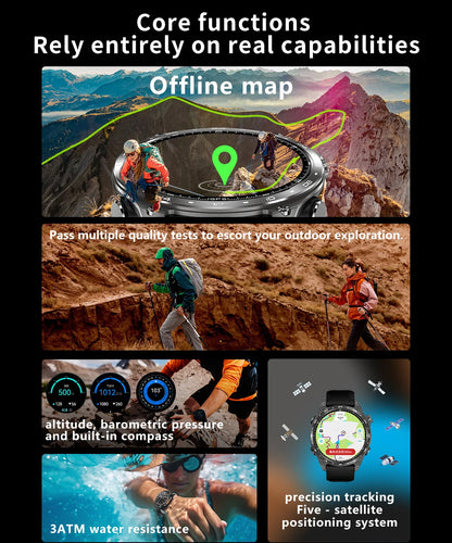 2026 HD300 Pro GPS Smart Watch for Outdoor Sports Offline Map 5.4Bluetooth Call Waterproof Health Travel Diving Smartwatch