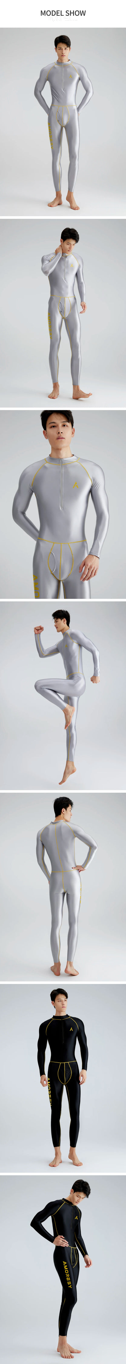 AMORESY Apollo Series Front Zipper Long Sleeve Sports Fitness Yoga Glossy Multi functional Bodysuit