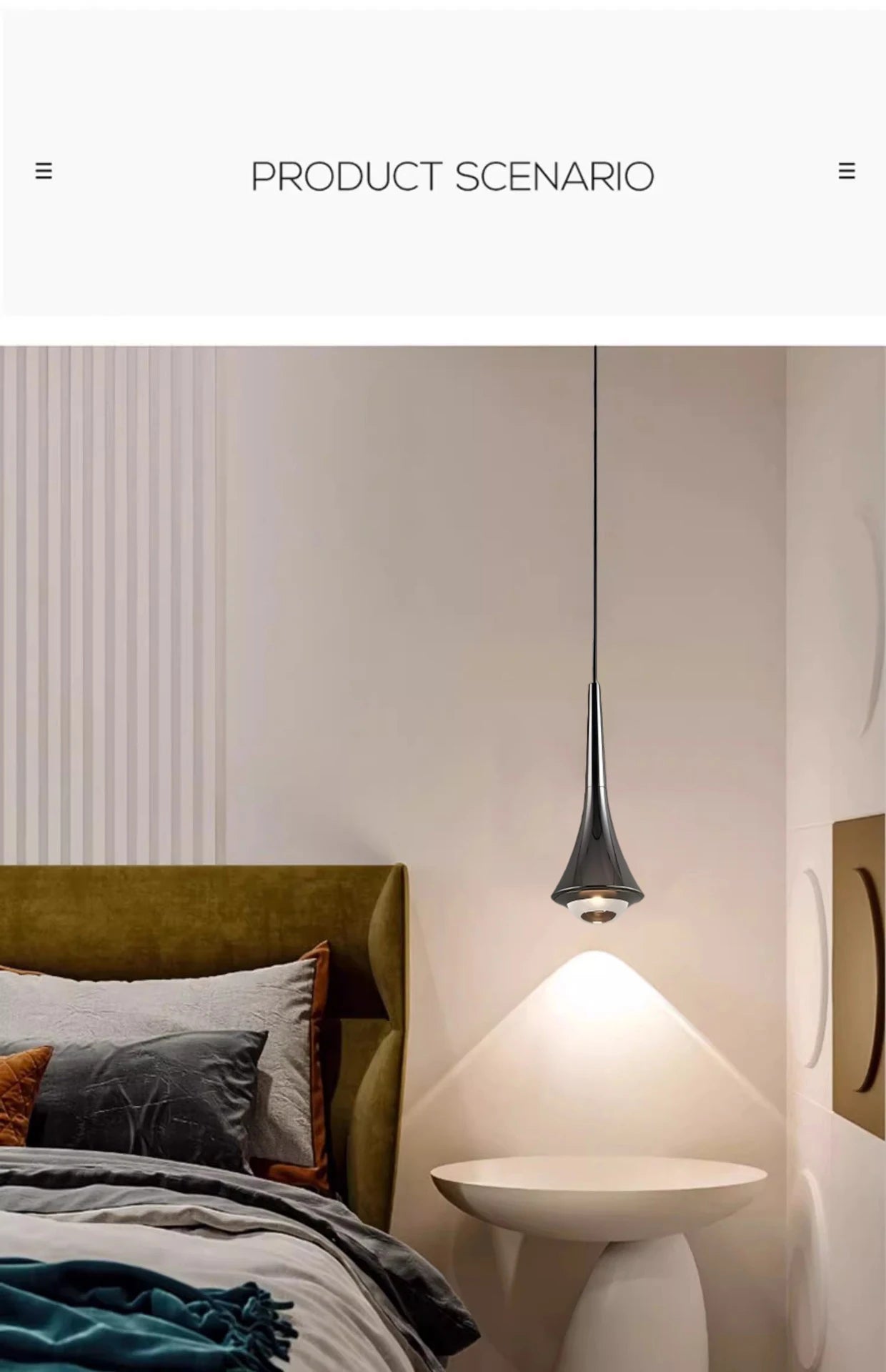MARPOU Pendant Light 6W 3 Color Lights Adjustable Height LED Chandelier Modern Italian Design Simple Bedside Hanging Line Light