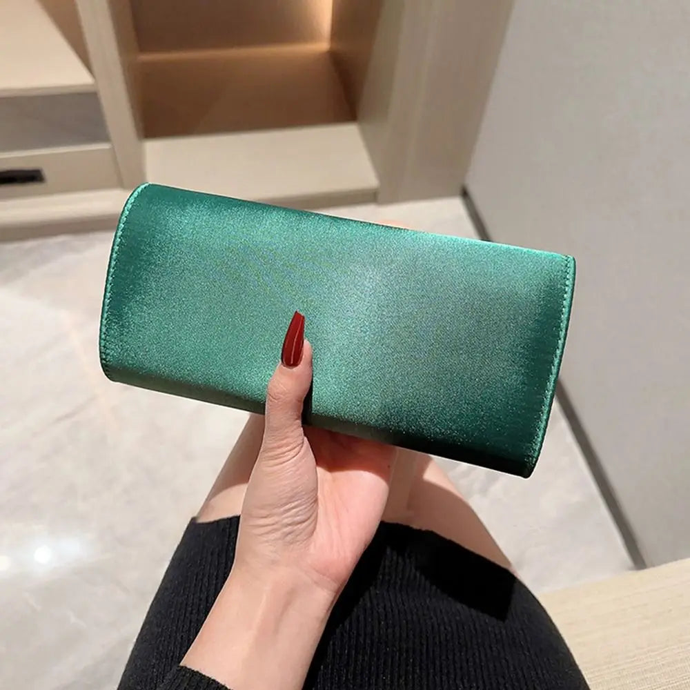 Luxury Sequins Silk Evening Bags Silver Clutch Bag Chain Bags Women Ladies