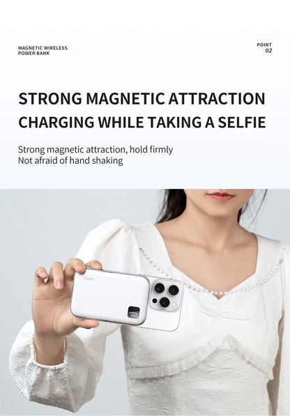 IDMIX Power Bank Magnetic Wireless Charging 10000mAh Portable with Bracket Power Bank for iPhone 12 13 14 15 and Android Phone
