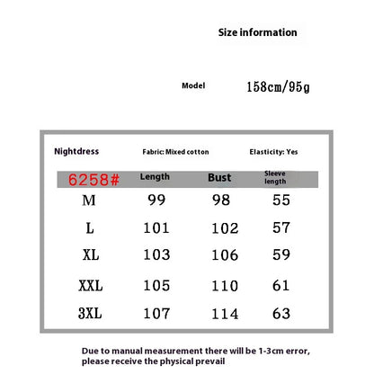 New Spring and Fall Ladies Nightgown Cute Sweet Lace Lacy Lazy Wind Girl Students Foreign-Style Pajamas Home Wear Dresses