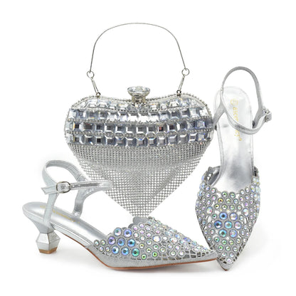 Hot Selling Pointed Toe Ladies Shoes Matching Bag Set for Nigeran Wedding Party Pumps Shoes for Women 2026 Designer Luxury