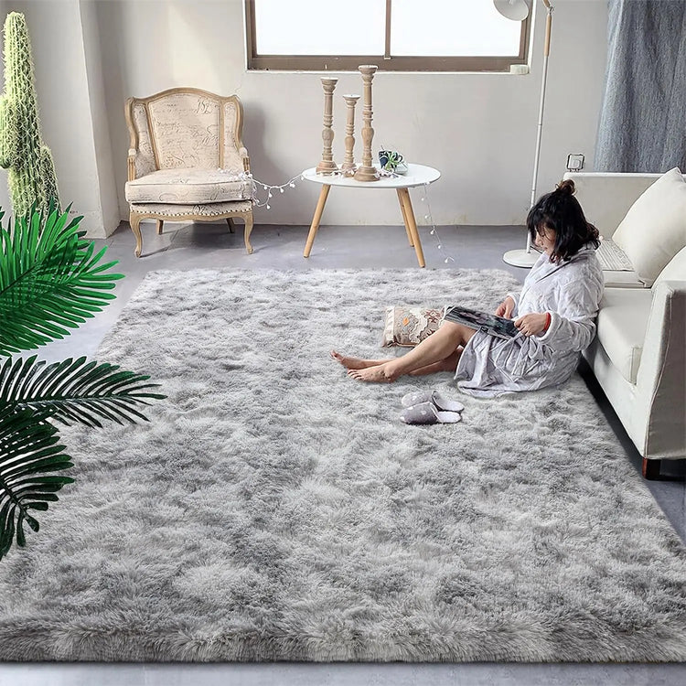 Tie-dye Soft Runner Rugs for Bedroom Living Room Plush Fluffy Mat Shag Furry Area Carpet Anti-Slip for Girls Room Home Decorat
