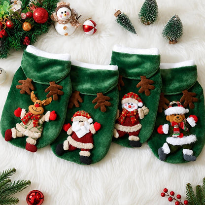 Christmas Dog Clothes Autumn and Winter Flannel Cats Dogs Hoodies Pet Clothes for Small Medium Dogs Christmas Dog Cat Costume