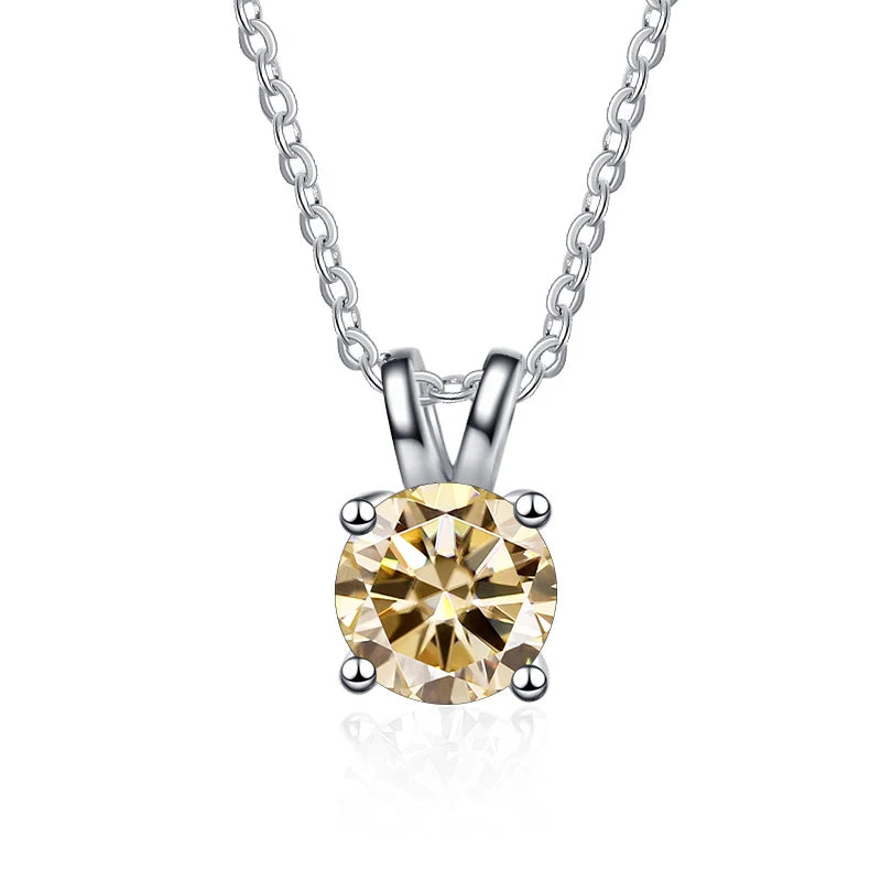 JoyceJelly 1ct 2ct Moissanite Pendant Necklace For Women Top Quality 925 Sterling Silver Wedding Party Bridal Fine Jewelry Gift