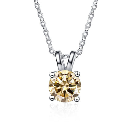 JoyceJelly 1ct 2ct Moissanite Pendant Necklace For Women Top Quality 925 Sterling Silver Wedding Party Bridal Fine Jewelry Gift