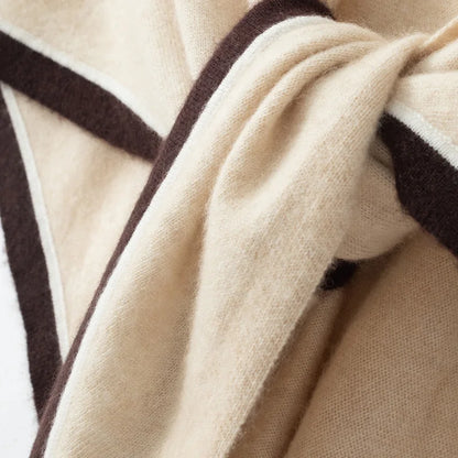 High quality triangular design women's 100% cashmere scarf fashionable shawl winter knitted warm neck protection adult scarf