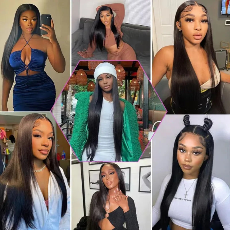 360 Full Hd Lace Front Wear And Go Glueless Straight Wig PreCut Lace Wig Pre plucked Brazilian Straight Human Hair Wig For Women